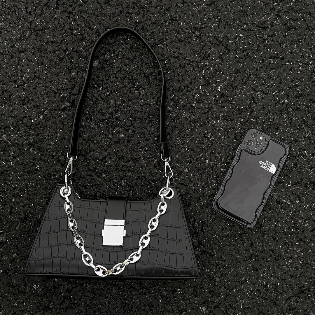 Albelle | Croc-Textured Shoulder Bag