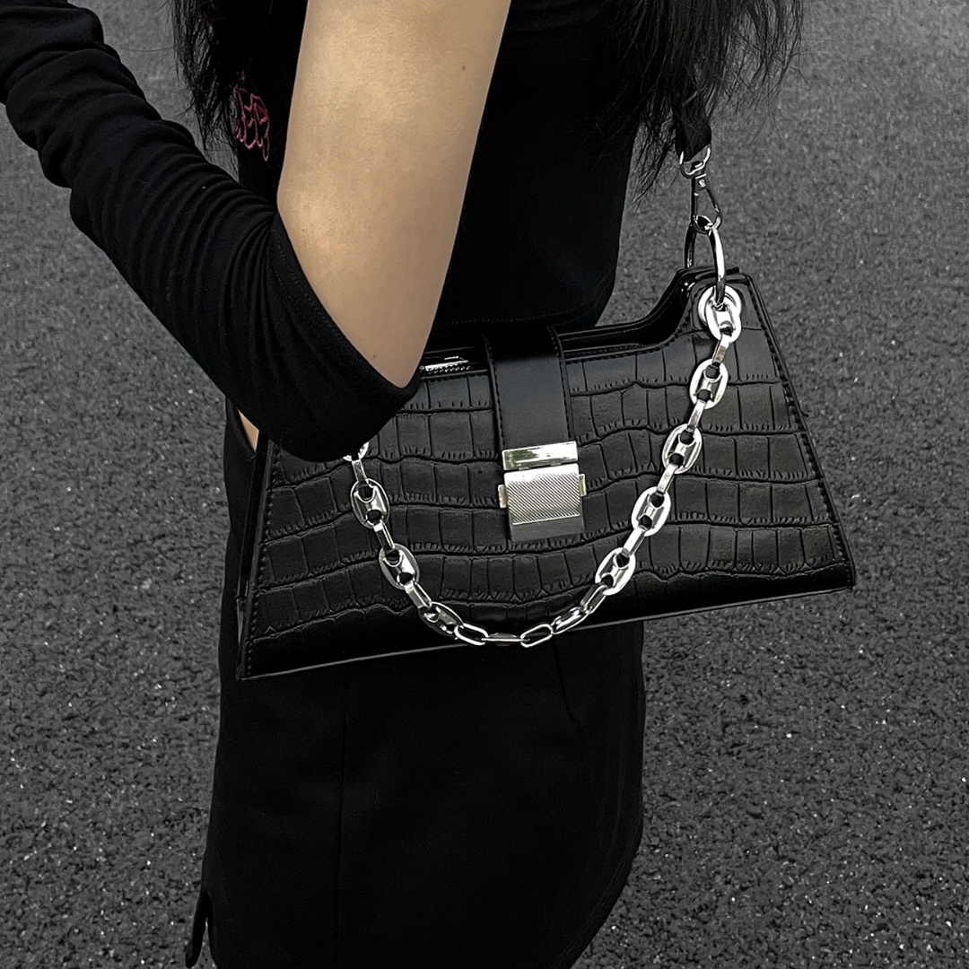 Albelle | Croc-Textured Shoulder Bag