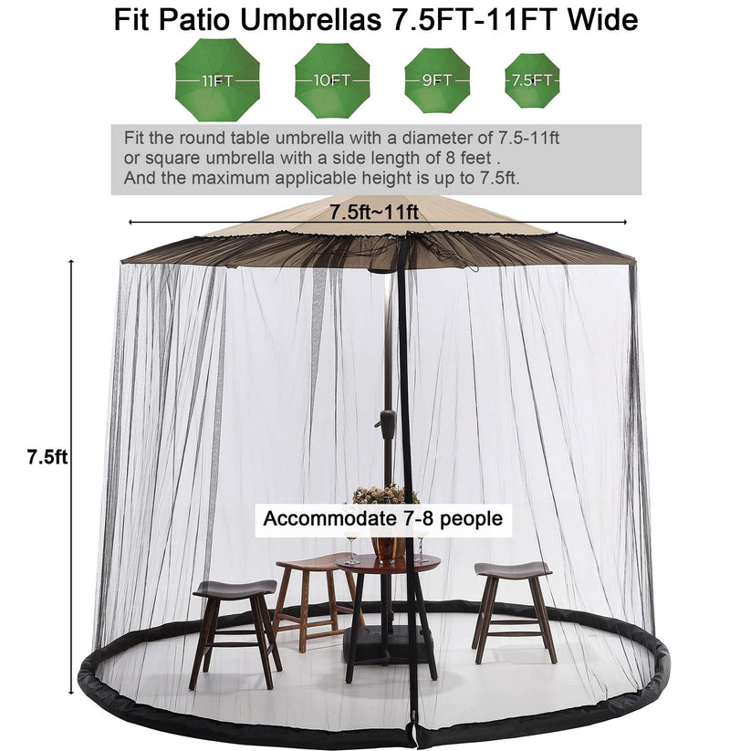 Caia | Summer Patio Umbrella Mosquito Netting