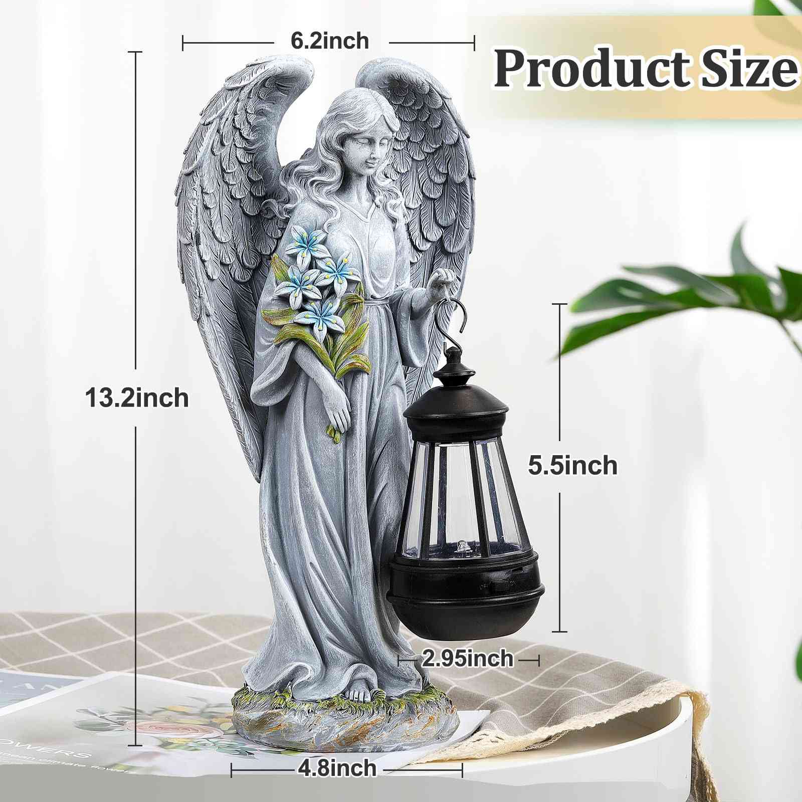Celestial Grace Garden Angel | Outdoor Solar Statue Gift for Her