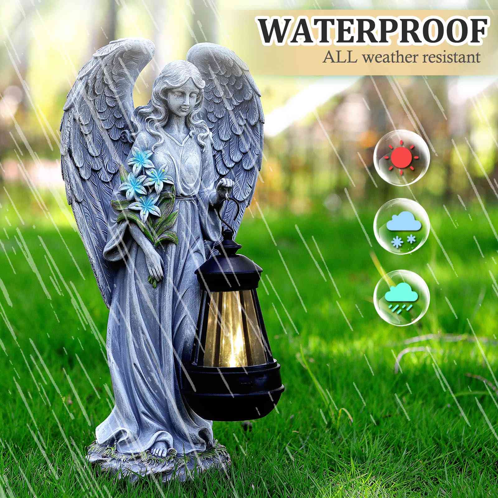 Celestial Grace Garden Angel | Outdoor Solar Statue Gift for Her