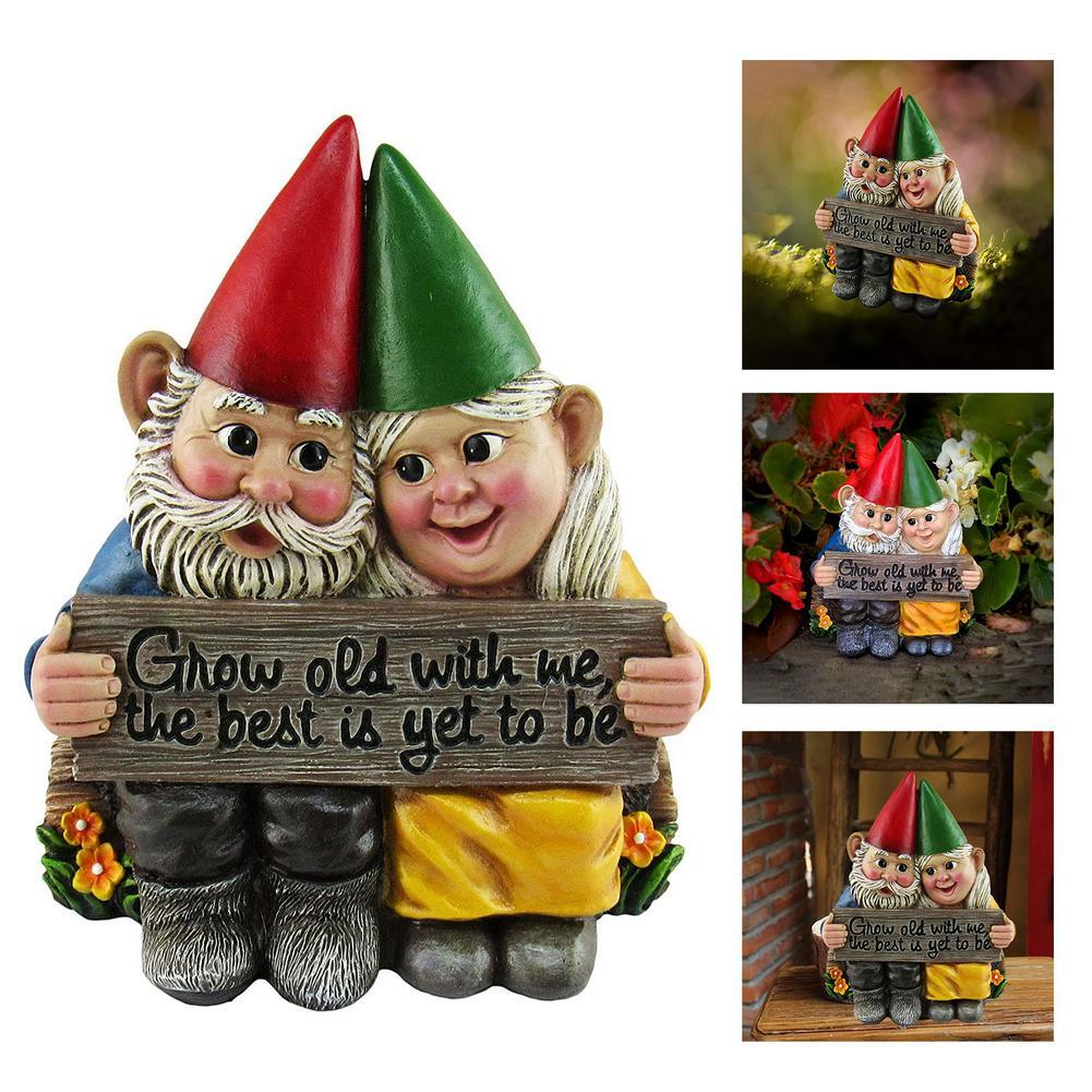Charming Dwarf Duo | Meticulously Crafted Garden Couple Gnome
