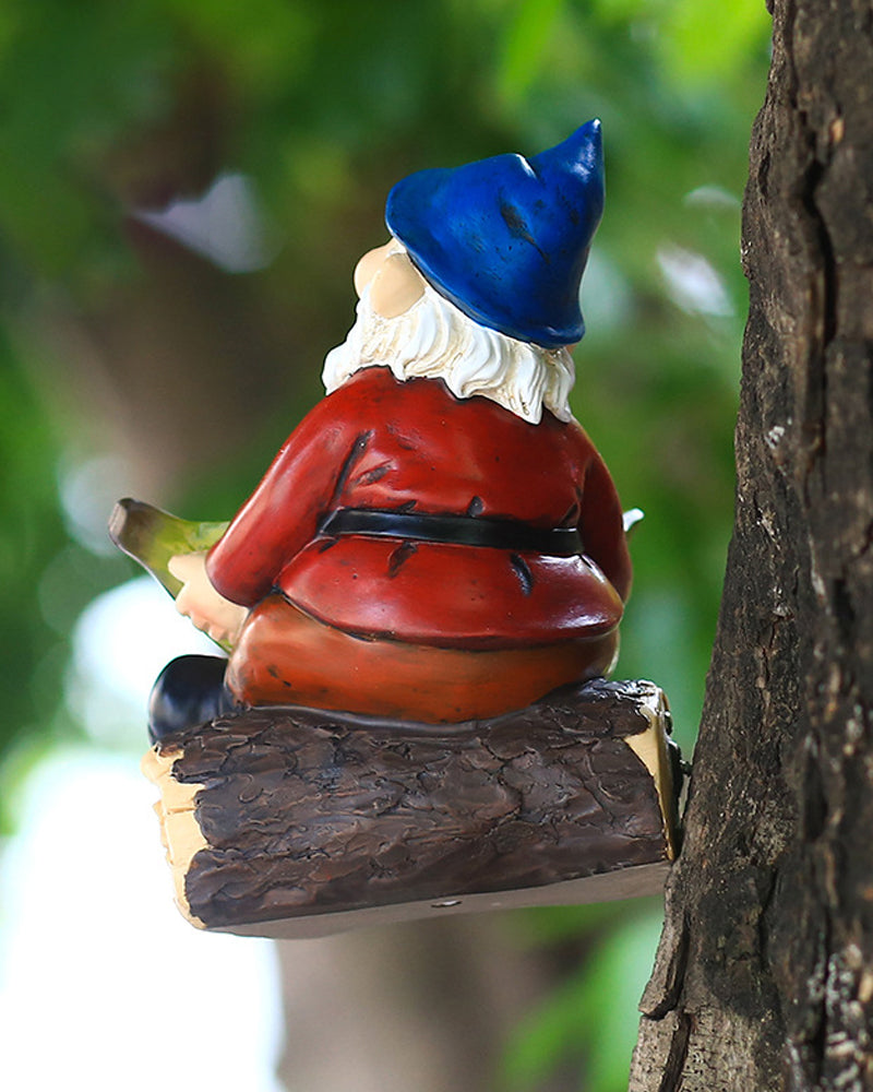 Cheerful Sky Hat Garden Gnome Bird Feeder