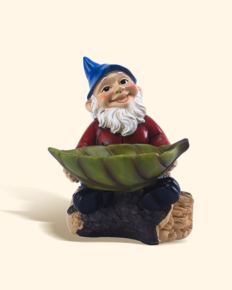 Cheerful Sky Hat Garden Gnome Bird Feeder