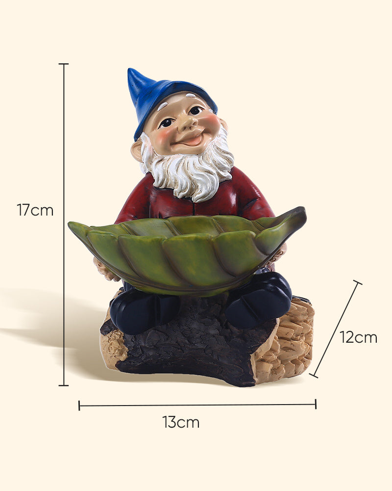 Cheerful Sky Hat Garden Gnome Bird Feeder