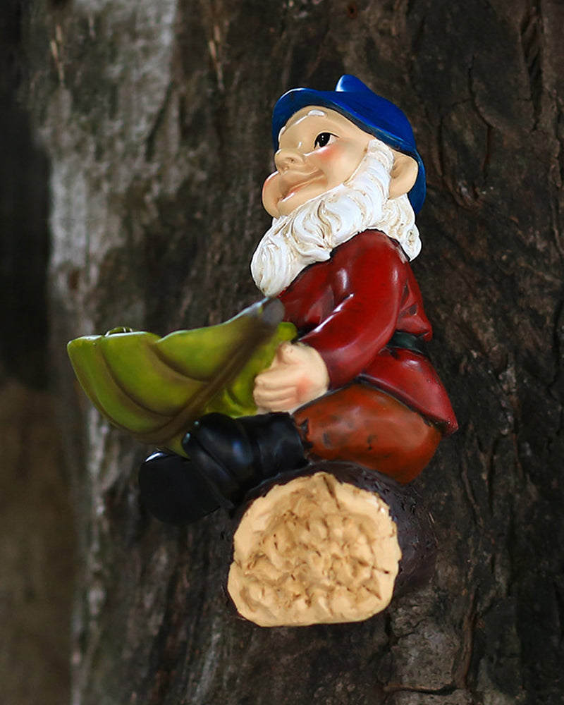 Cheerful Sky Hat Garden Gnome Bird Feeder