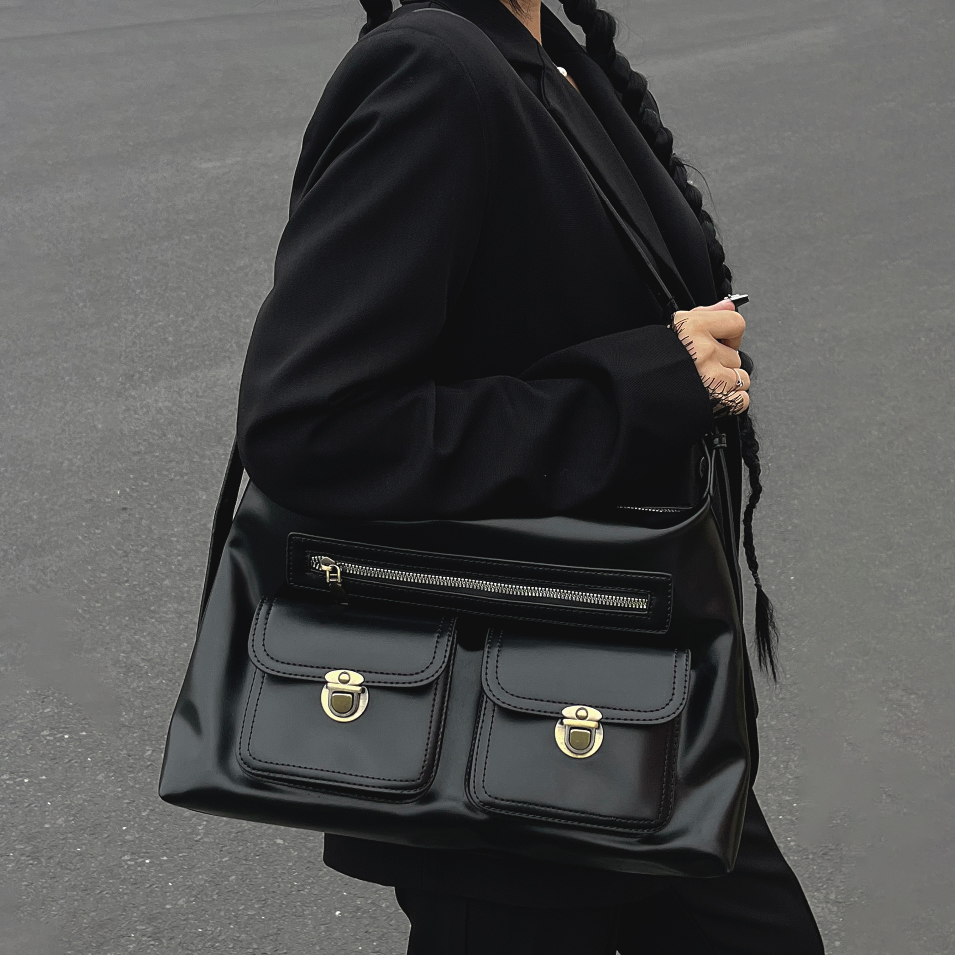 Colettea | Twin Lock Structured Tote Bag