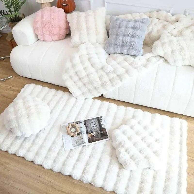 CosyBloom | Luxurious Plush Bubble Flower Rug – Comfort Meets Elegance