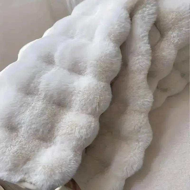 CosyBloom | Luxurious Plush Bubble Flower Rug – Comfort Meets Elegance