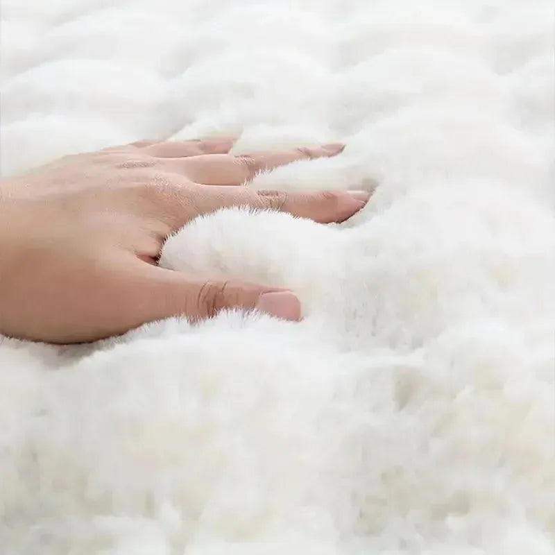 CosyBloom | Luxurious Plush Bubble Flower Rug – Comfort Meets Elegance