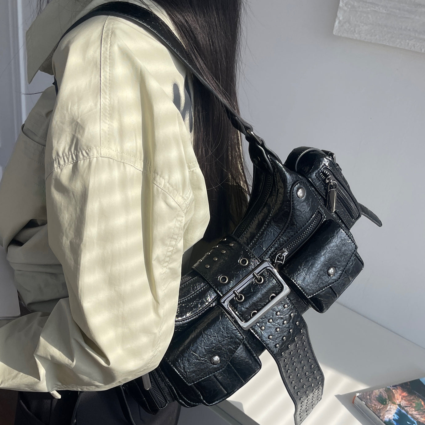 Deli | Studded Soft Shoulder Bag