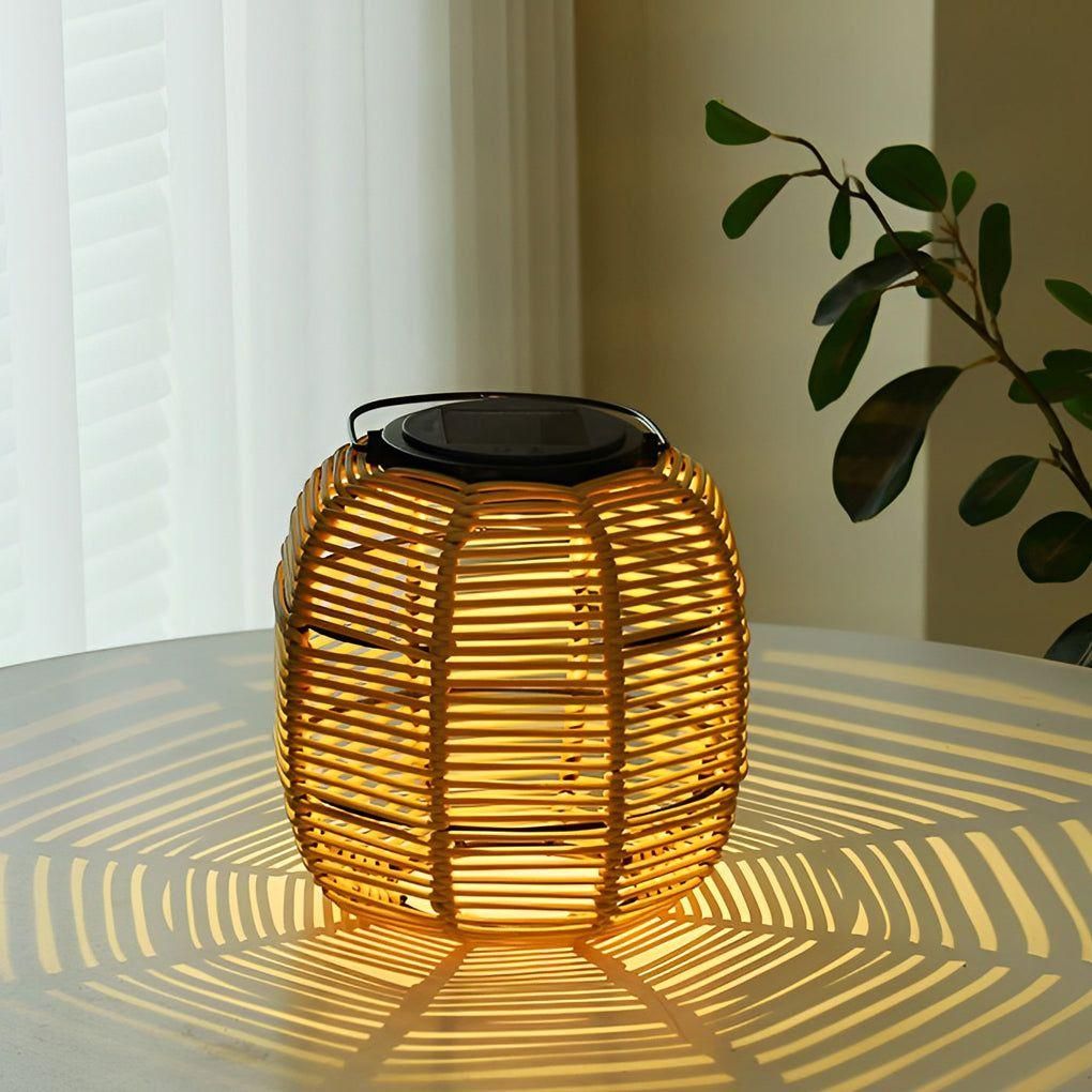 LumaGlow | Solar-Powered Rattan Lantern – Stylish Outdoor Garden Light