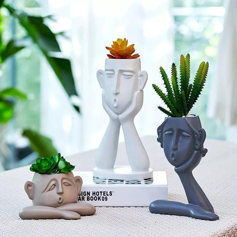 Expressive Emotions Planter Sculpture Set