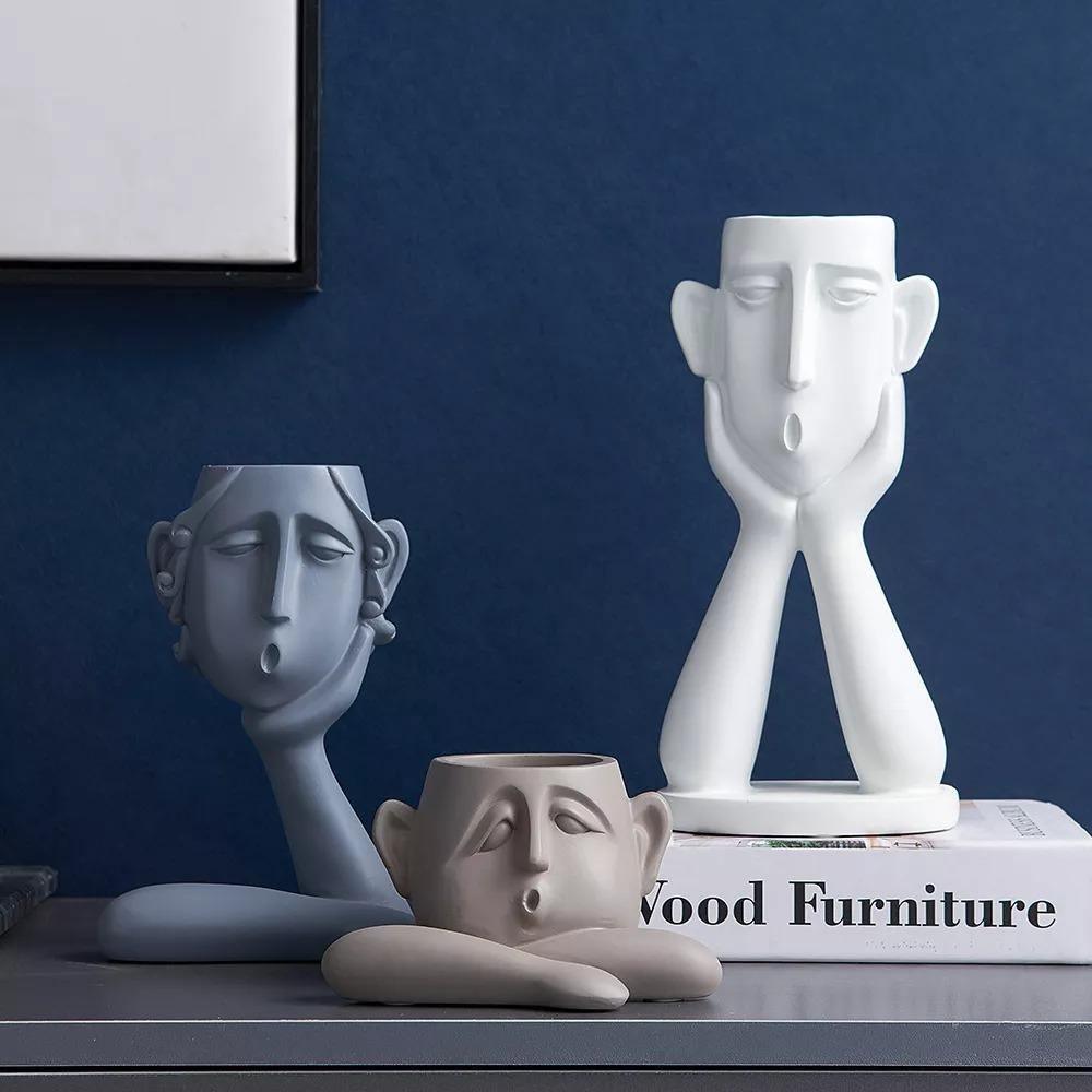 Expressive Emotions Planter Sculpture Set