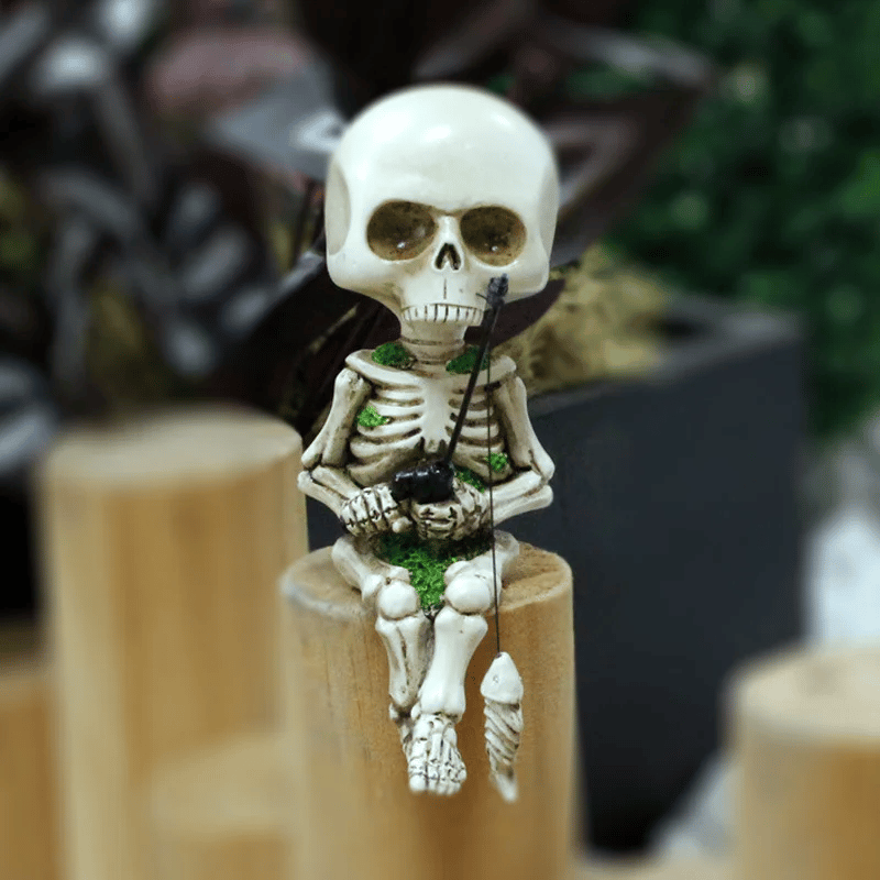 Fishing Phantom Skeleton | Spooky Fishing Garden Accessory
