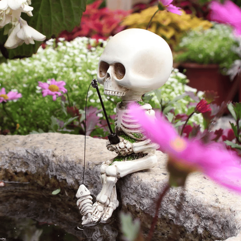 Fishing Phantom Skeleton | Spooky Fishing Garden Accessory