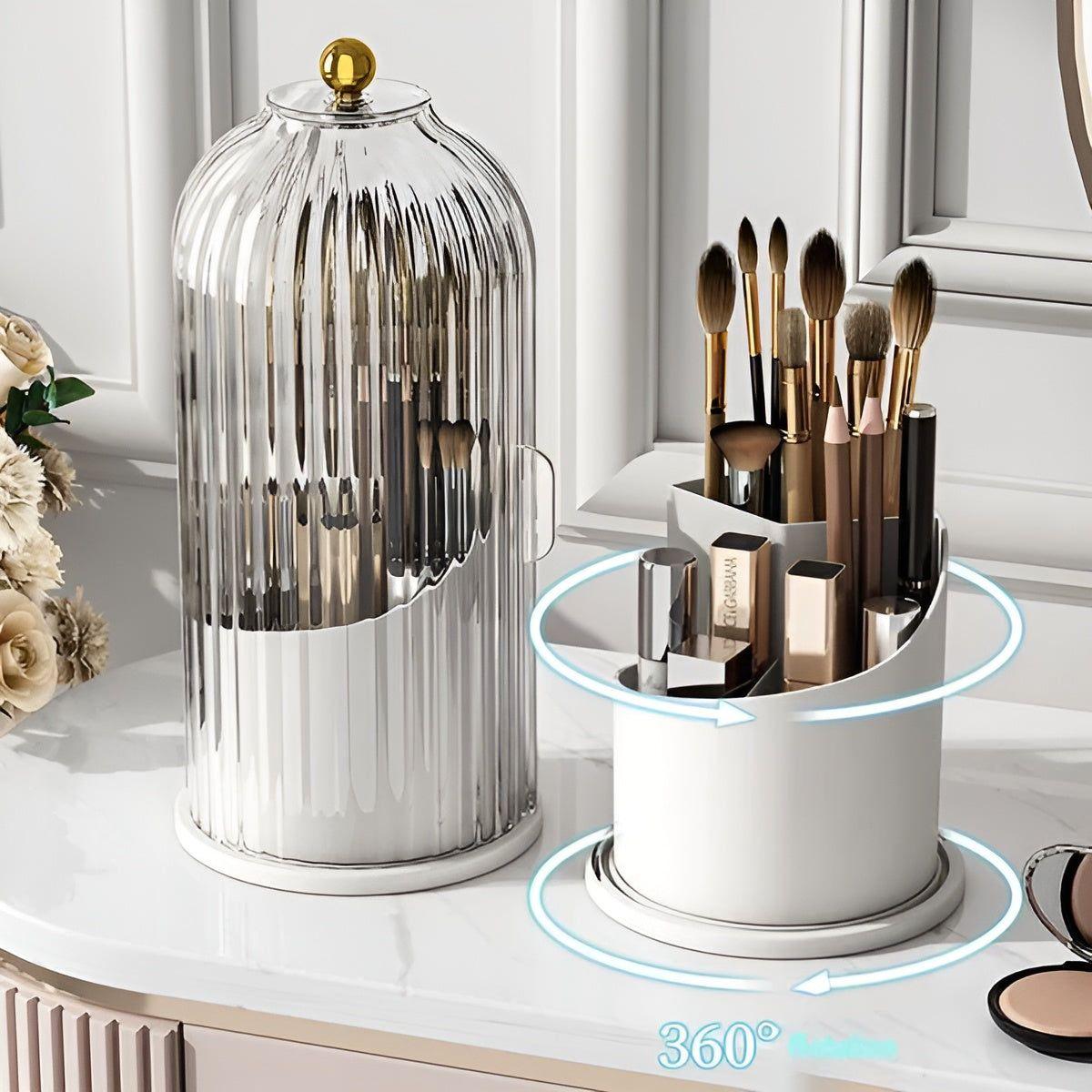 GlamSpin | 360° Rotating Makeup Organiser – Stylish & Practical Beauty Storage
