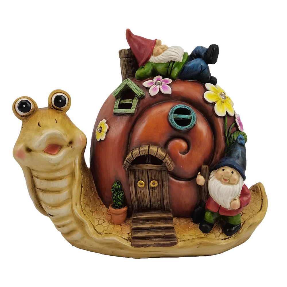Glow Snail Garden Lantern | Solar Resin Décor