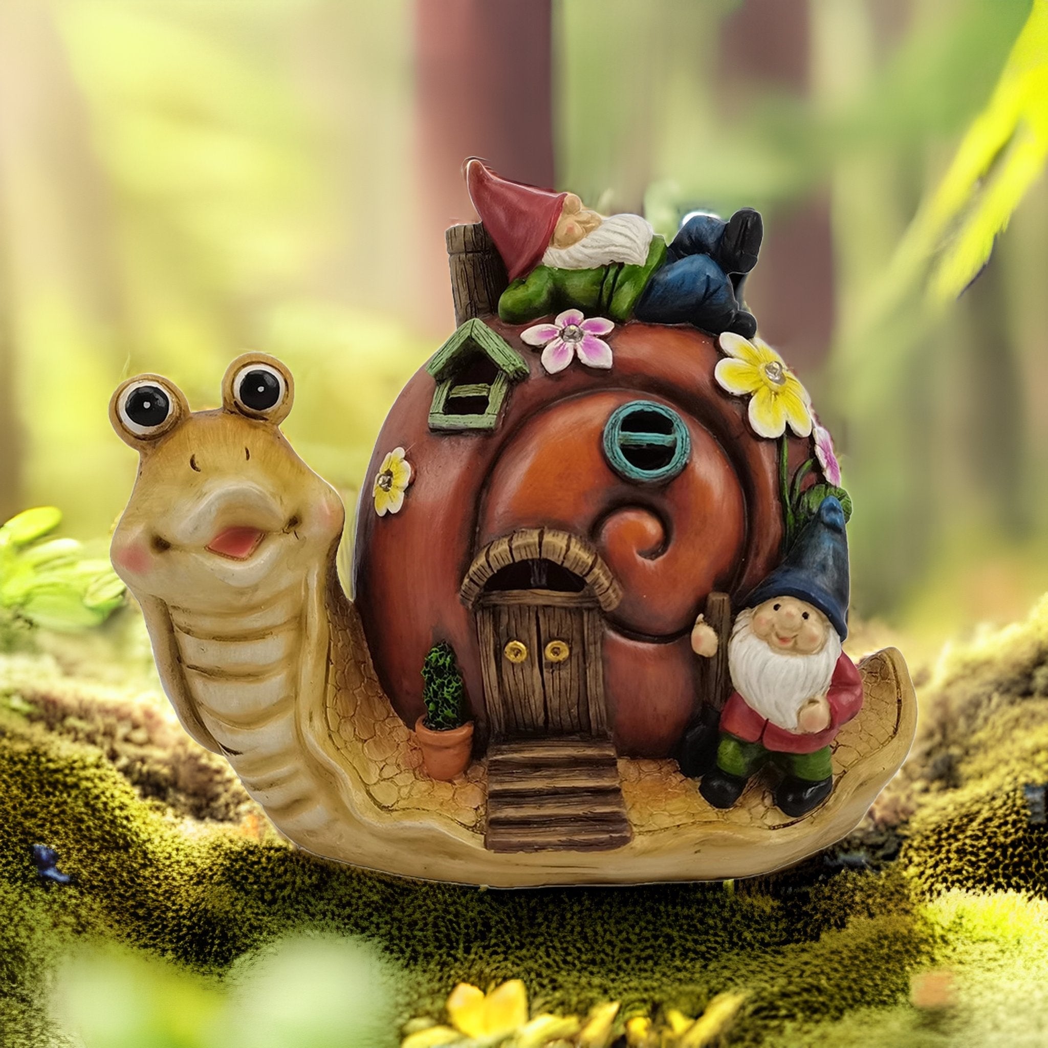 Glow Snail Garden Lantern | Solar Resin Décor