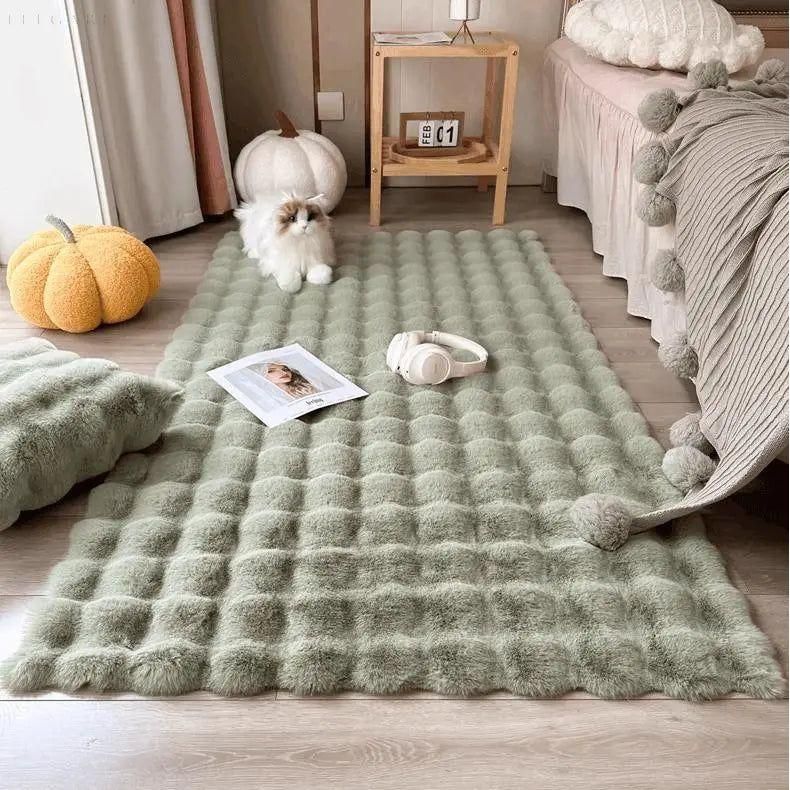 CosyBloom | Luxurious Plush Bubble Flower Rug – Comfort Meets Elegance