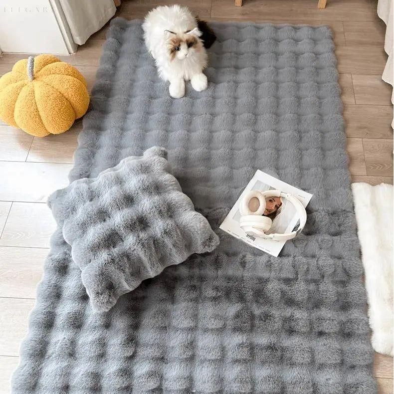 CosyBloom | Luxurious Plush Bubble Flower Rug – Comfort Meets Elegance