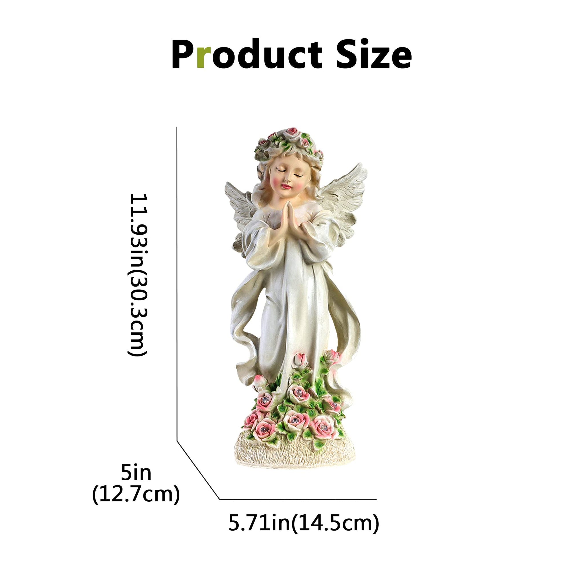 Heaven’s Whisper Garden Figurine | Praying Angel Solar Light Statue