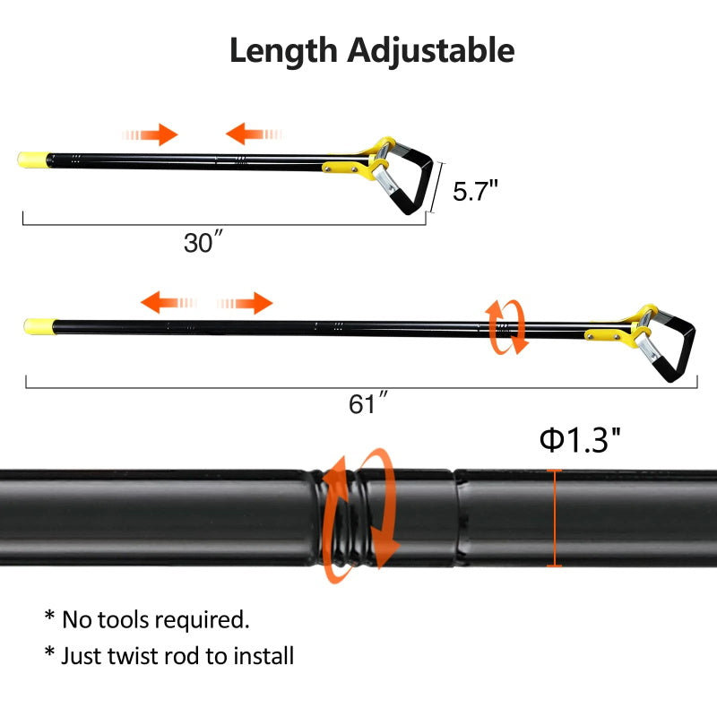 Kael | Black Adjustable Weeding Stirrup Hoe (30-61 Inch)