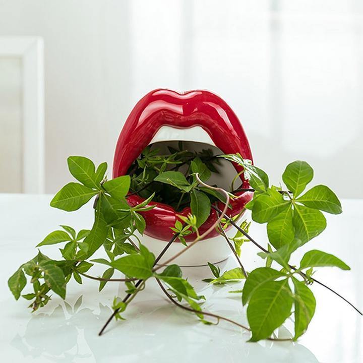 Kiss Me Lips Ceramic Plant Holder