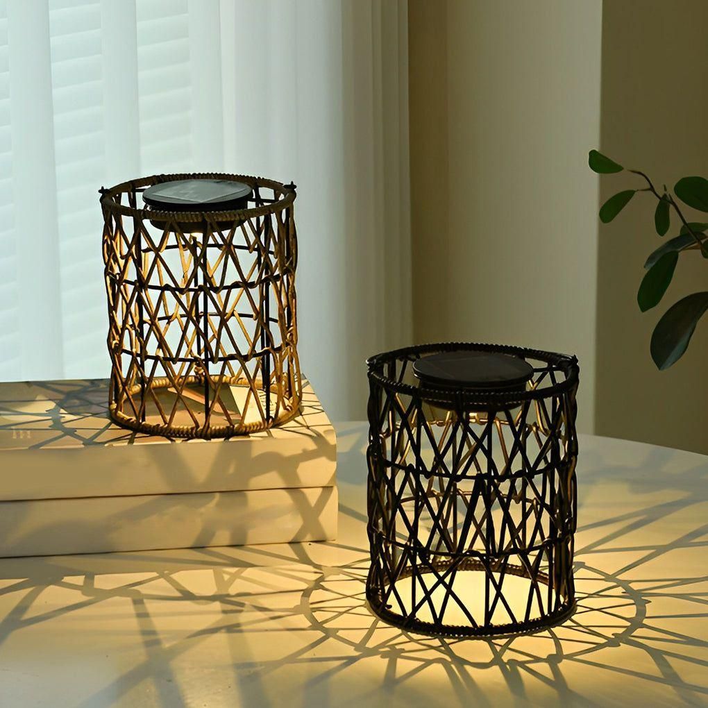 LumaGlow | Solar-Powered Rattan Lantern – Stylish Outdoor Garden Light