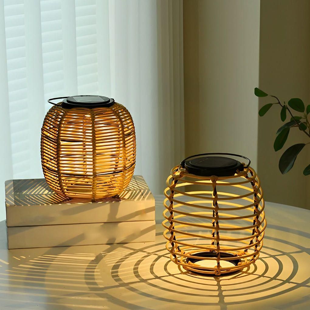 LumaGlow | Solar-Powered Rattan Lantern – Stylish Outdoor Garden Light