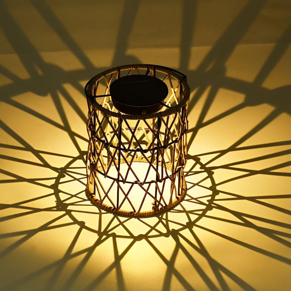 LumaGlow | Solar-Powered Rattan Lantern – Stylish Outdoor Garden Light