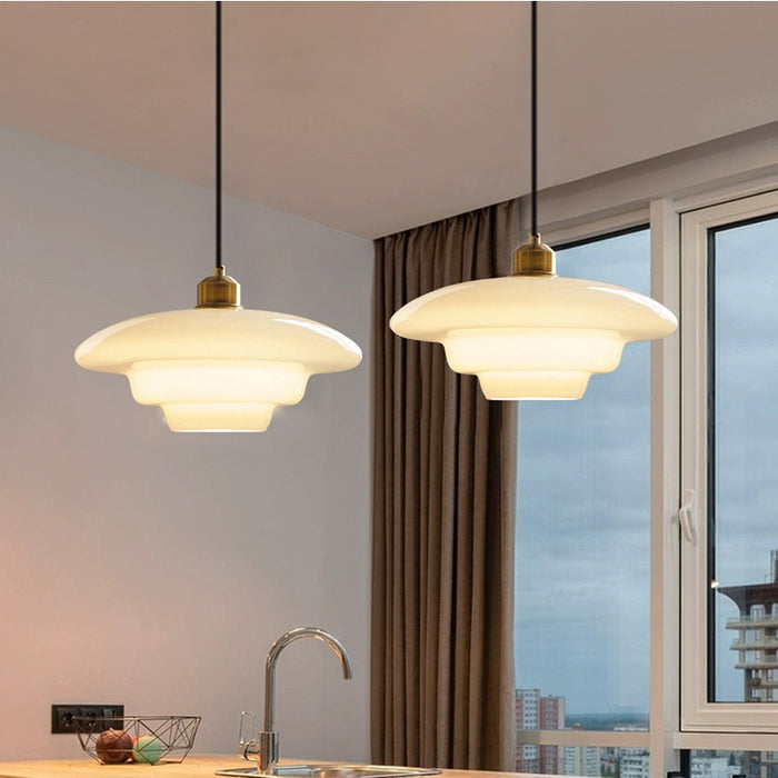 Luminaire | Frosted White Glass Hanging Pendant