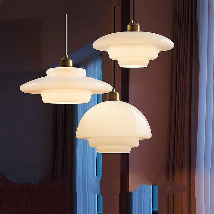 Luminaire | Frosted White Glass Hanging Pendant