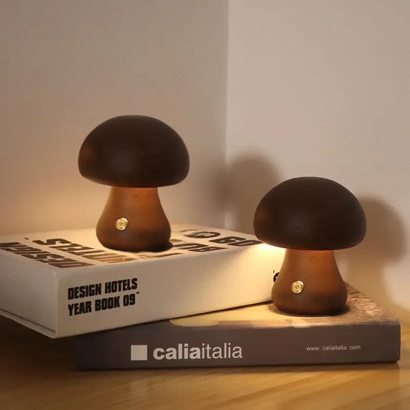 Lumowood | Rechargeable Wooden Mushroom Table Lamp