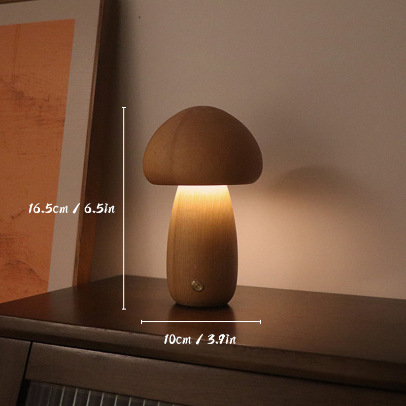 Lumowood | Rechargeable Wooden Mushroom Table Lamp