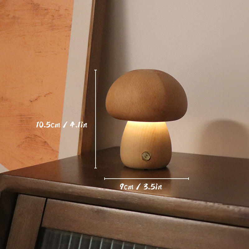 Lumowood | Rechargeable Wooden Mushroom Table Lamp