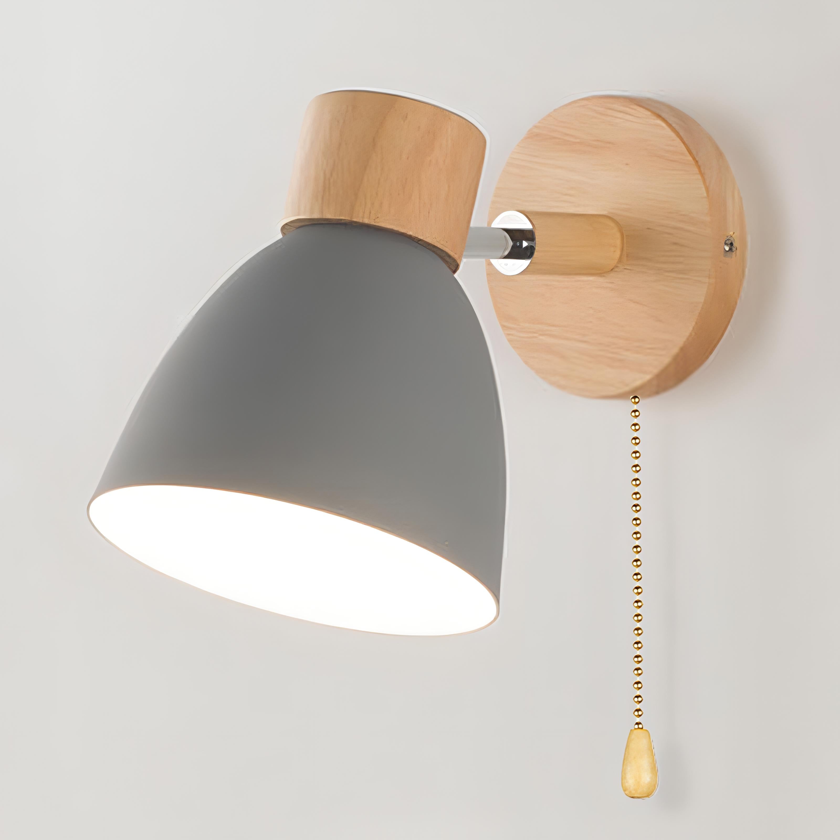 Luntré | Nordic Modern Wooden Wall Lamp With Switch