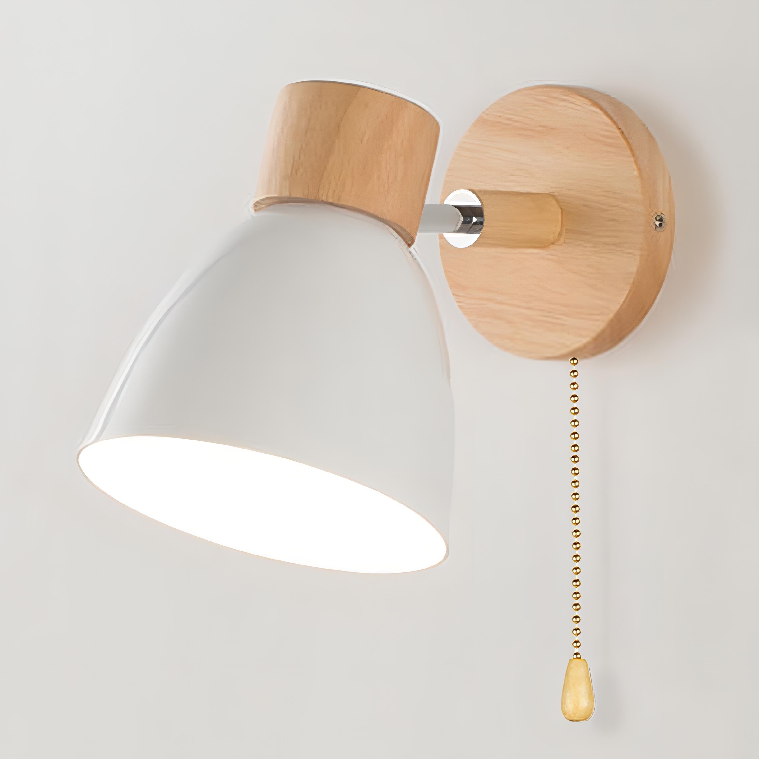 Luntré | Nordic Modern Wooden Wall Lamp With Switch