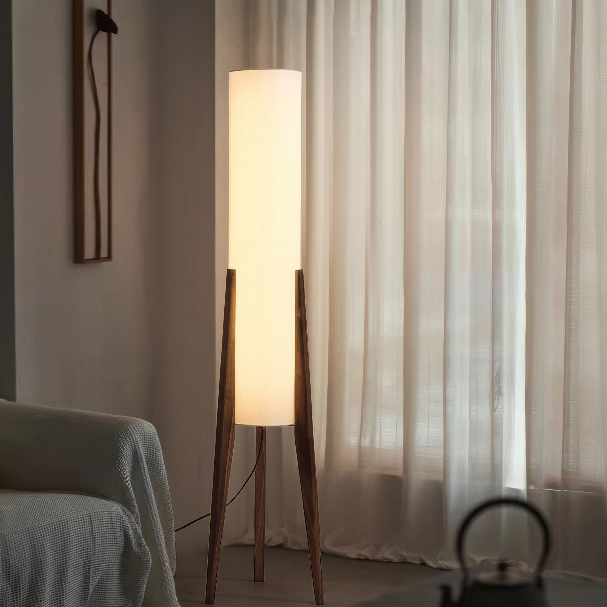 Nordwald | Sculptural Floor Lamp In Solid Walnut Wood