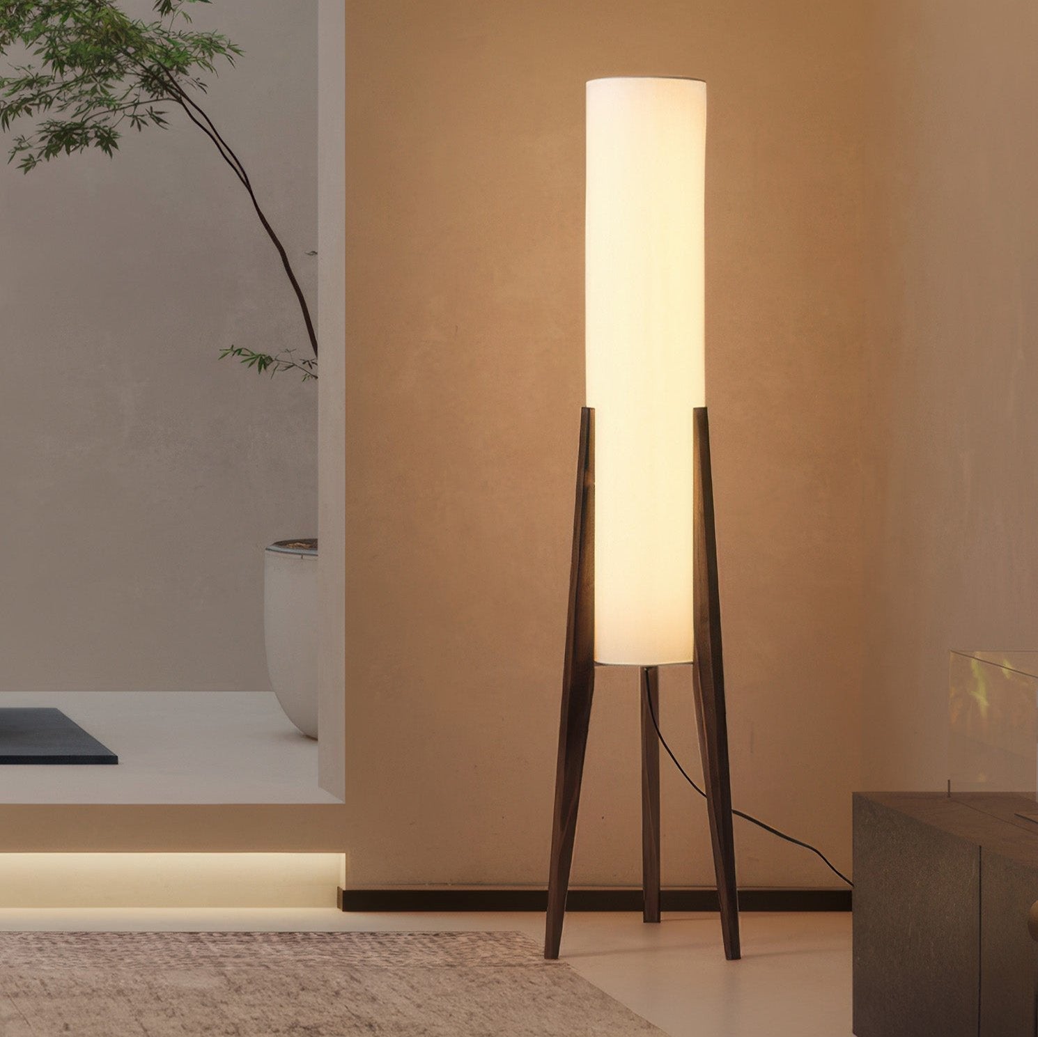 Nordwald | Sculptural Floor Lamp In Solid Walnut Wood