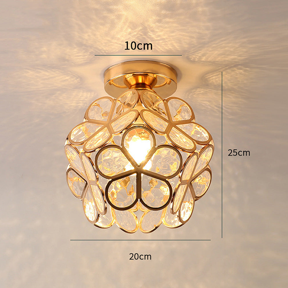 Petalis Glass Ceiling Light | Floral Hallway Or Entryway Lamp