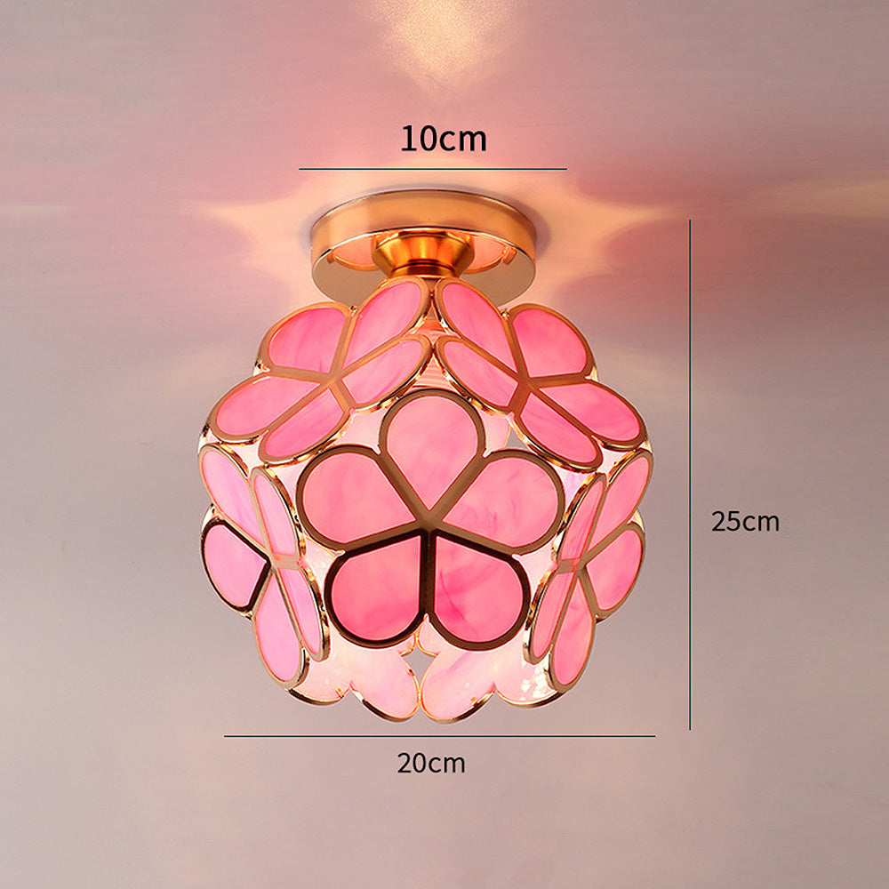 Petalis Glass Ceiling Light | Floral Hallway Or Entryway Lamp