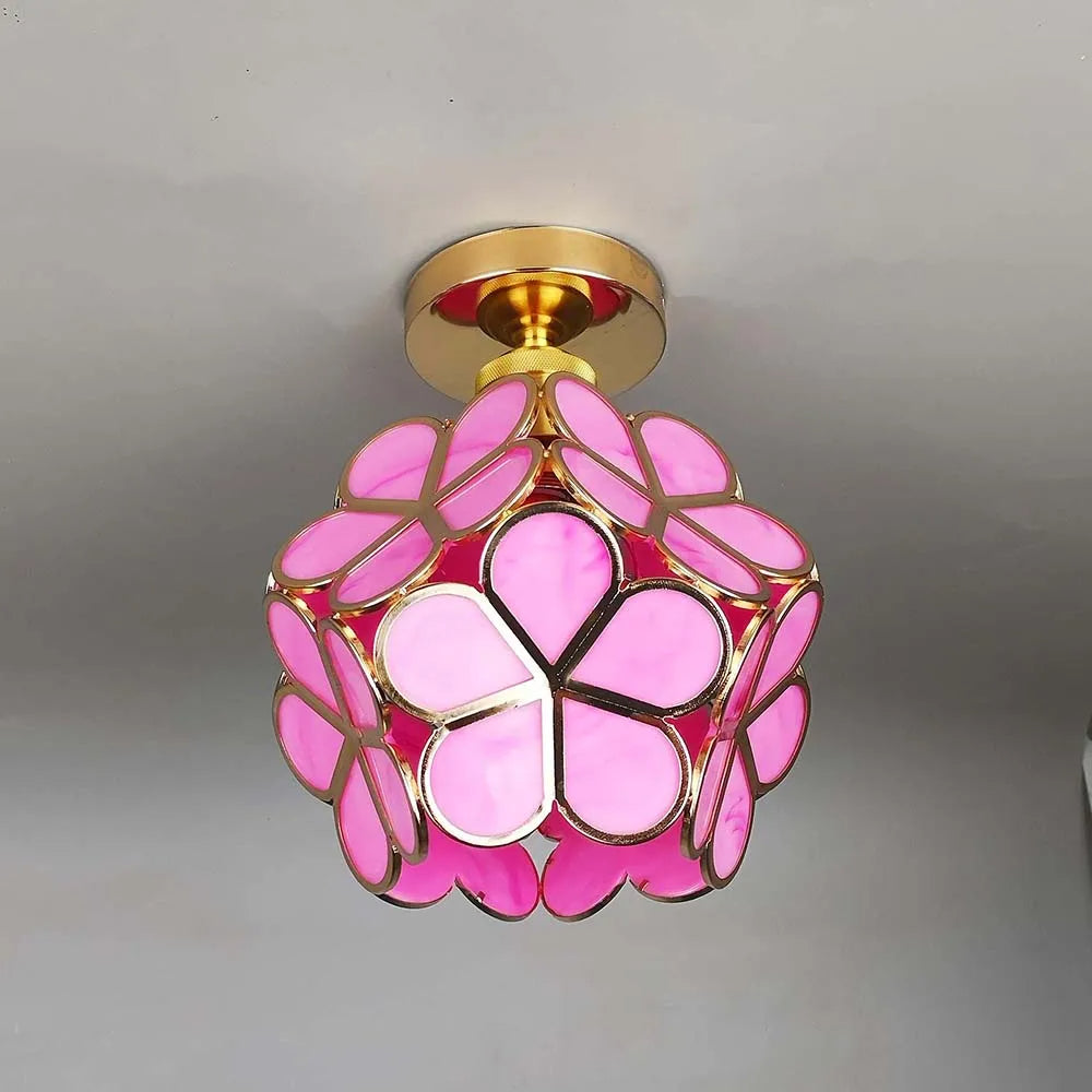 Petalis Glass Ceiling Light | Floral Hallway Or Entryway Lamp