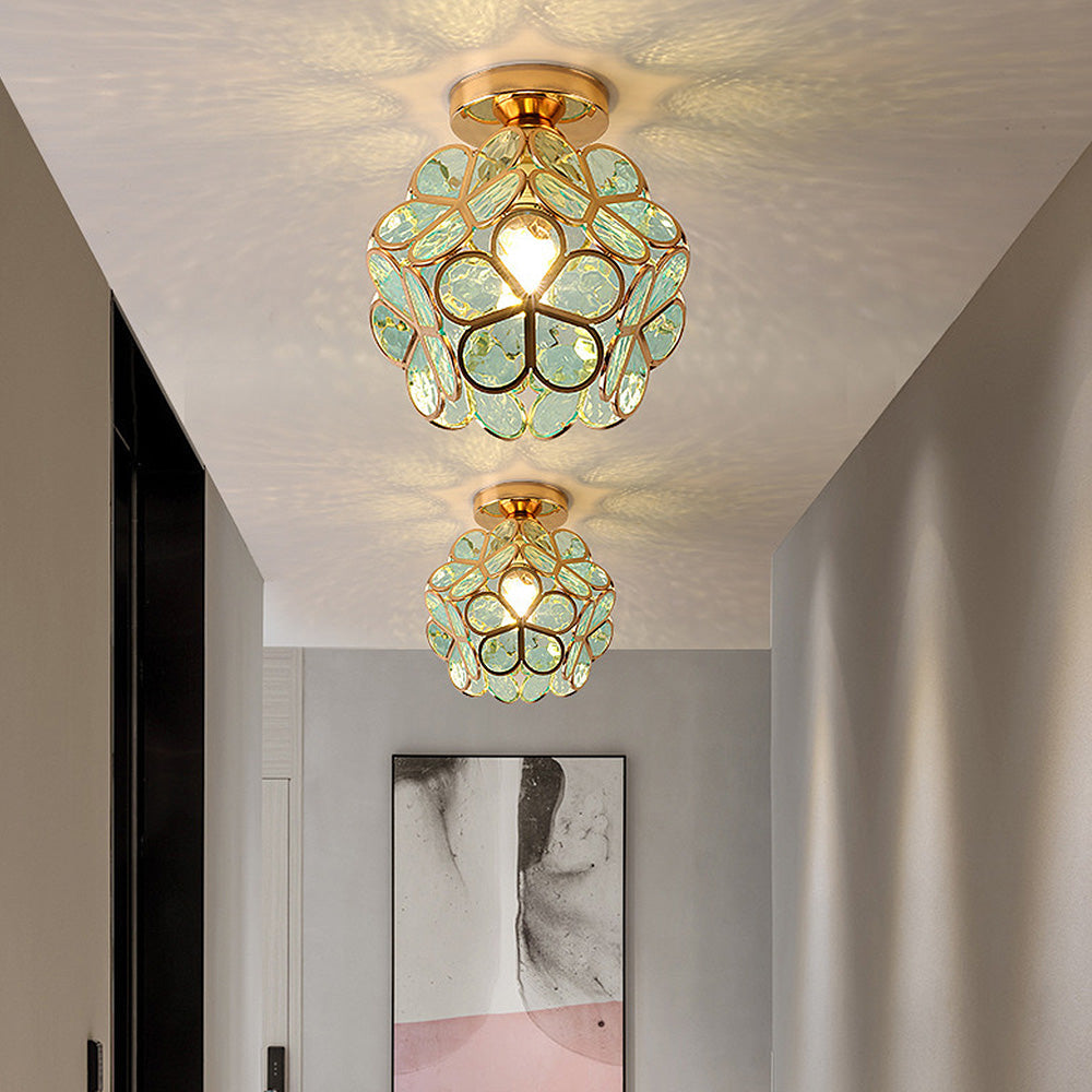Petalis Glass Ceiling Light | Floral Hallway Or Entryway Lamp