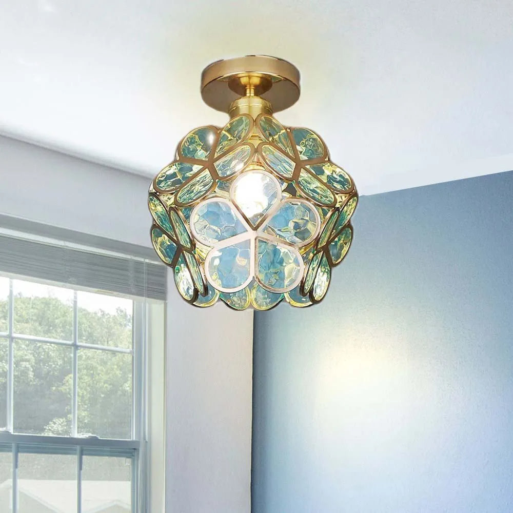 Petalis Glass Ceiling Light | Floral Hallway Or Entryway Lamp
