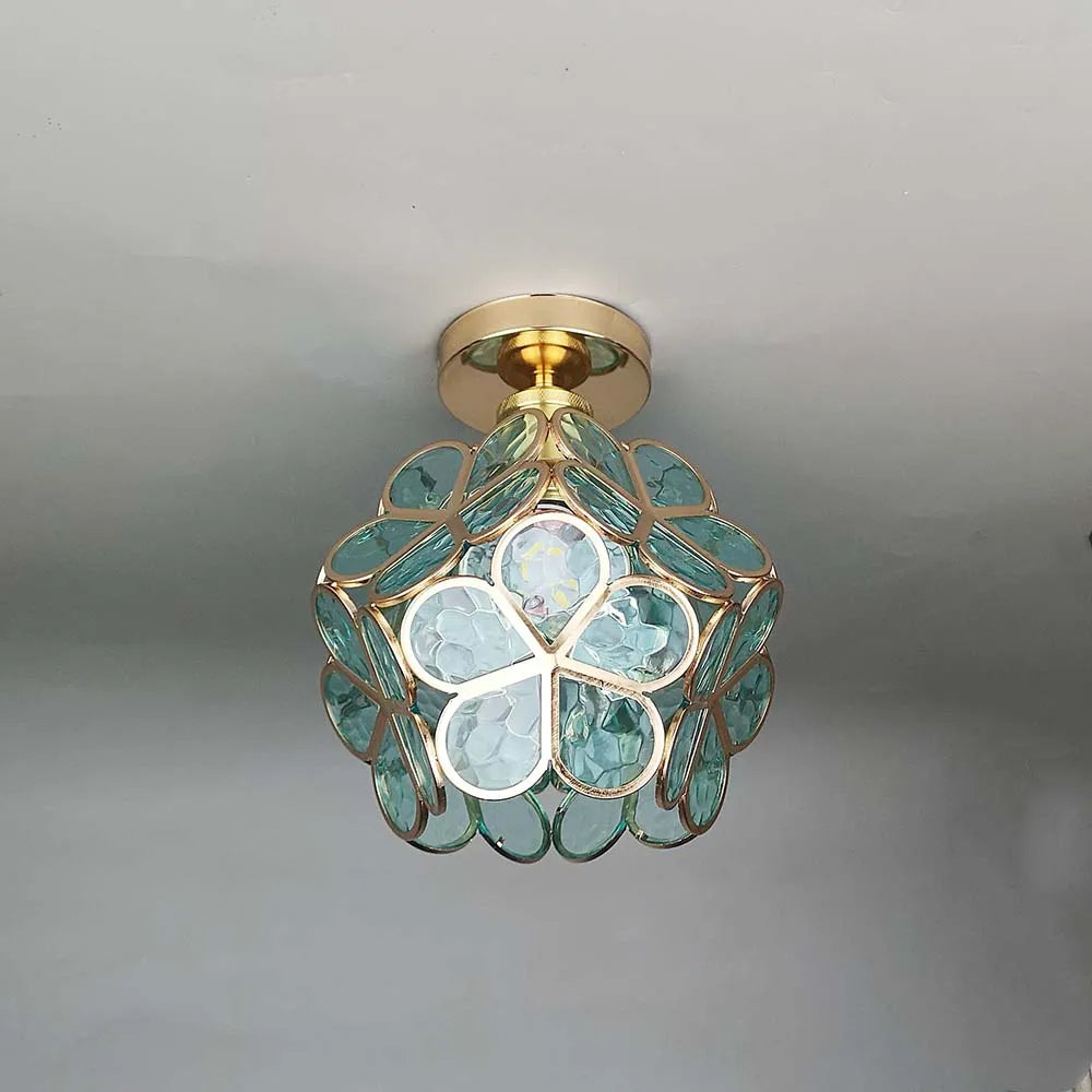 Petalis Glass Ceiling Light | Floral Hallway Or Entryway Lamp