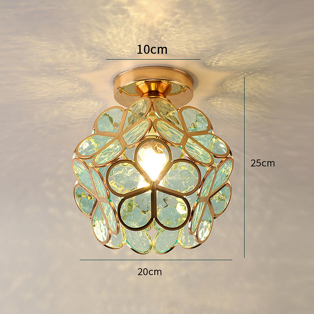 Petalis Glass Ceiling Light | Floral Hallway Or Entryway Lamp
