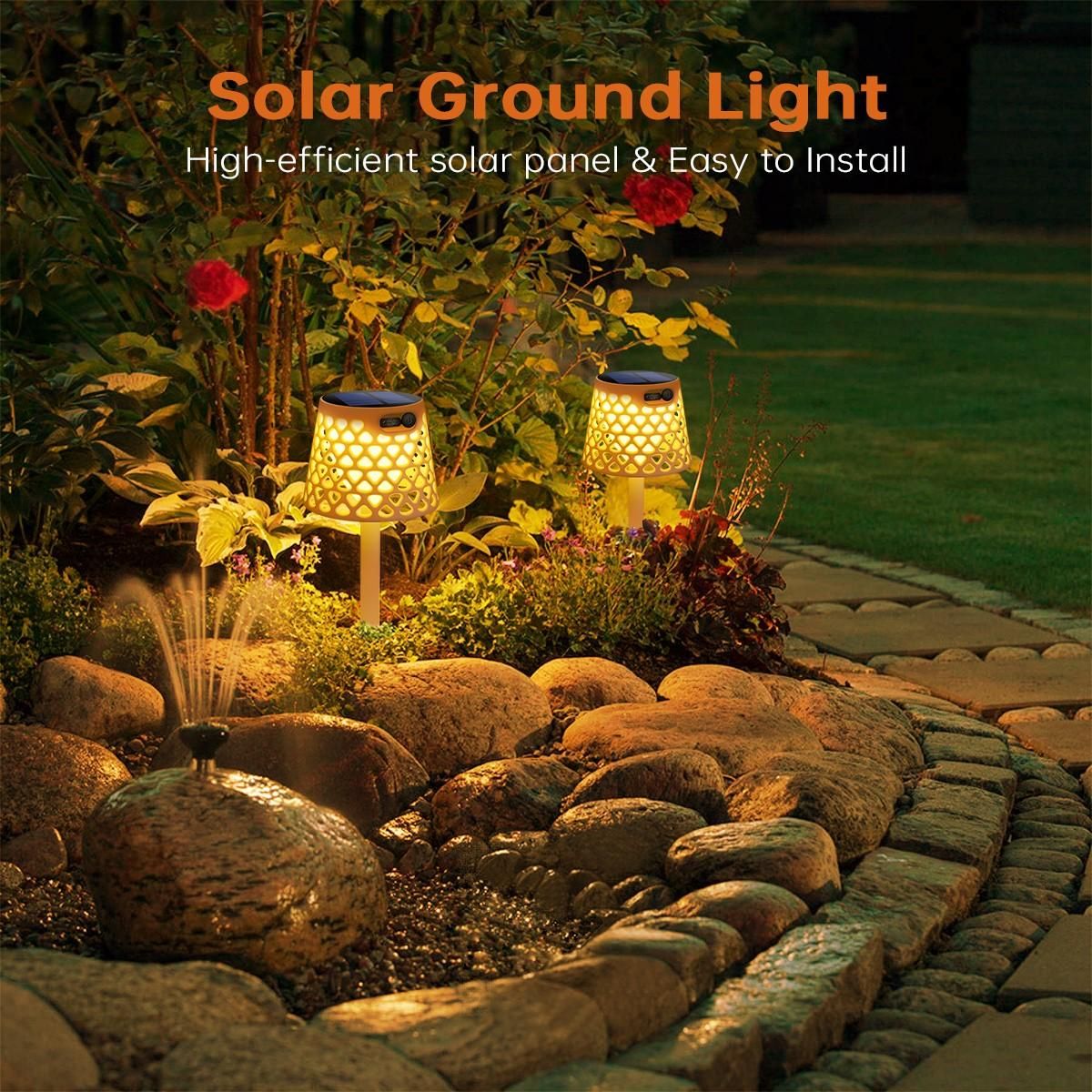 RadiantRay | Modern Wireless Solar Garden Lamp – 3-Way Installation for Outdoor