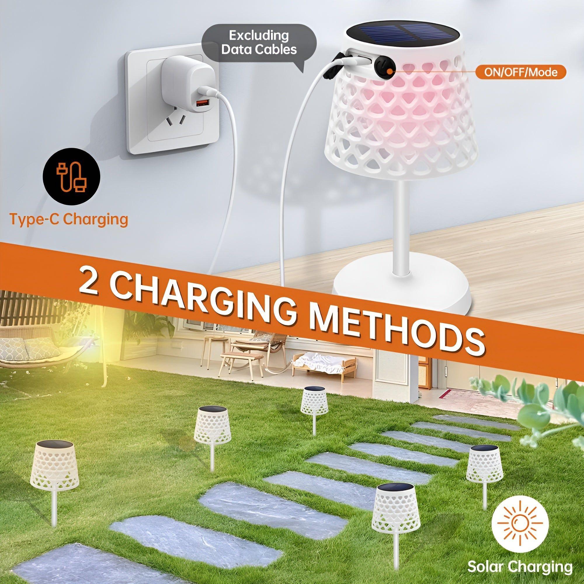 RadiantRay | Modern Wireless Solar Garden Lamp – 3-Way Installation for Outdoor