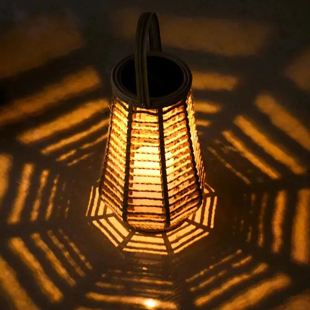 RattanGlow | Waterproof Solar-Powered Outdoor Hanging Lantern